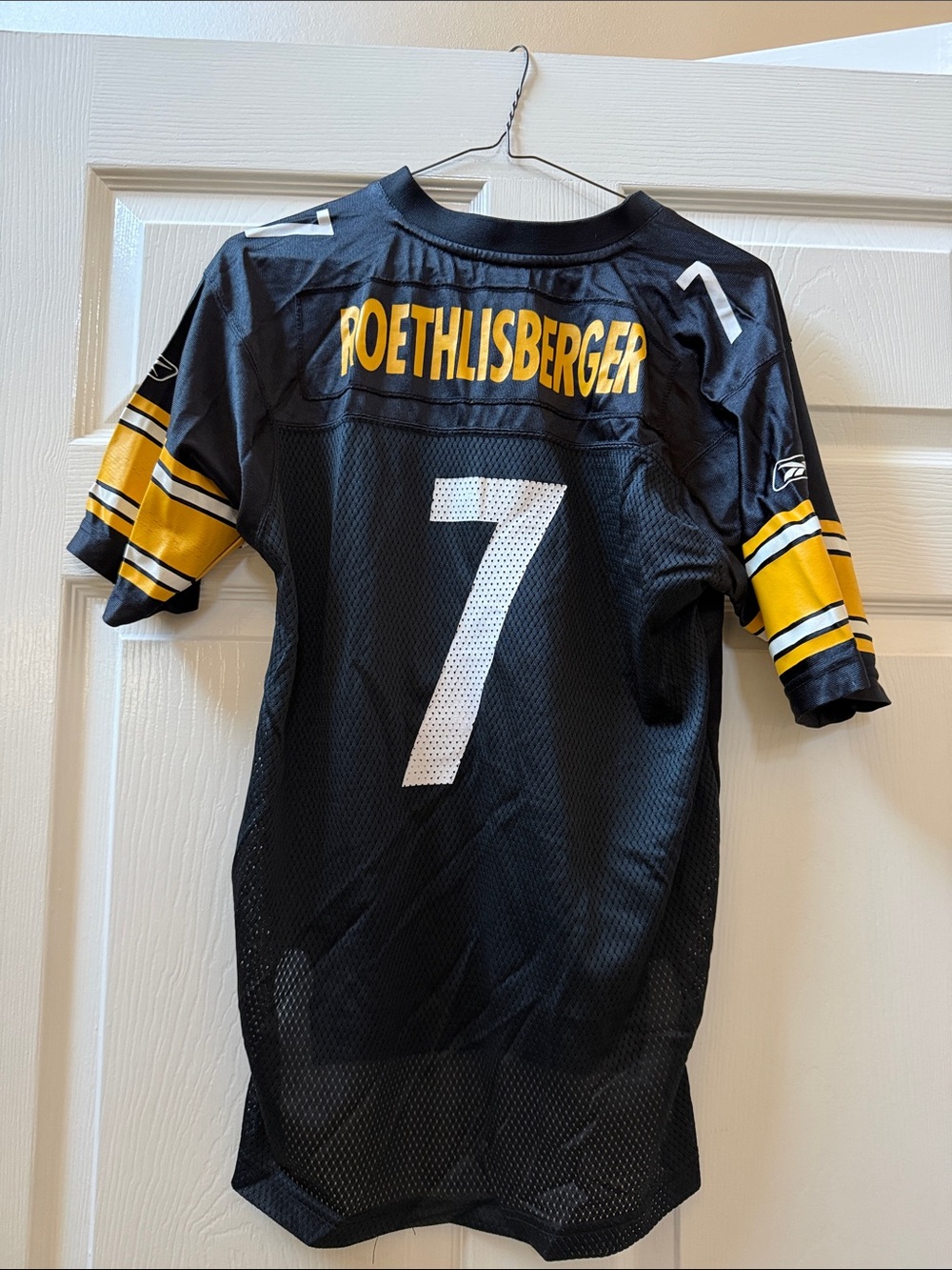 Reebok Black and Gold Ben Roethlisberger #7 Kids Football Jersey